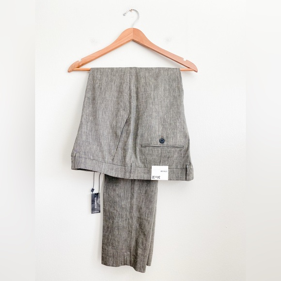 Express Mens Linen 2-Piece Suit Set Blazer Sport Coat 44R Pants 34x32 Gray Slim - Picture 5 of 12